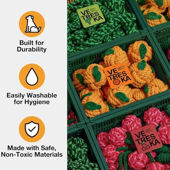 VETRESKA Dog Rope Toys,3 Pack Durable Tug of War Dog Toy Rope Toy - Picture 6 of 9